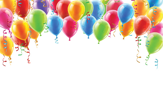 Balloons header background design element of birthday or party balloons
