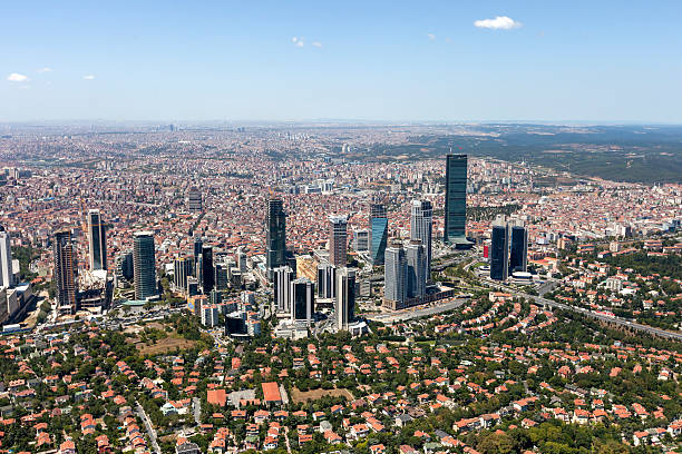 vista aérea da cidade - urbanity - fotografias e filmes do acervo