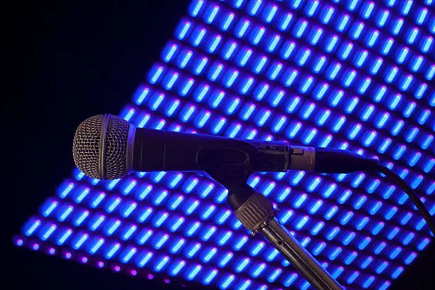 Photo of blue diagonal and mic