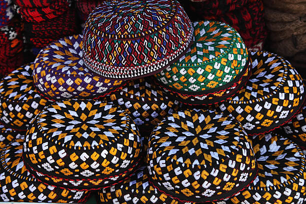 istock Embroidered skull-caps. Turkmenistan. Ashkhabad 535771015
