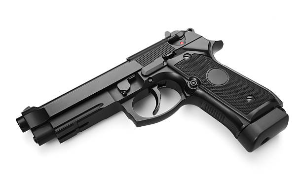 pistola semi-automatica - handgun gun m9 9mm foto e immagini stock