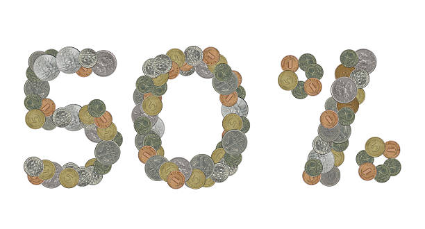 istock 50 percent with old coins 535795646