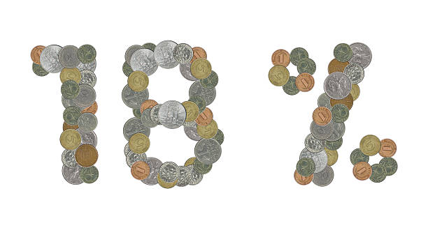 istock 18 percent with old coins 535799782