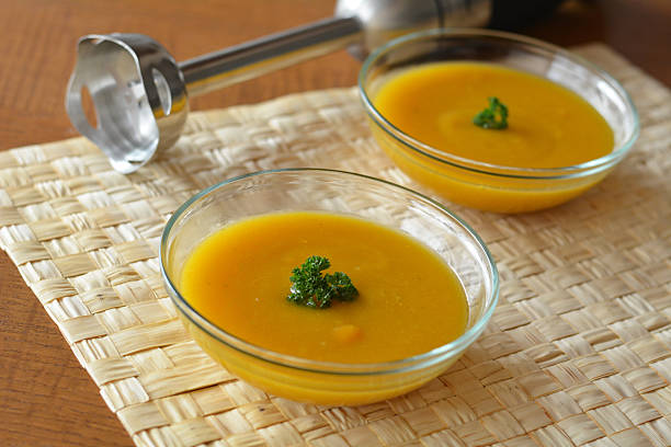 istock Pumpkin Creme Soup In The  Glass Bowl 535804025
