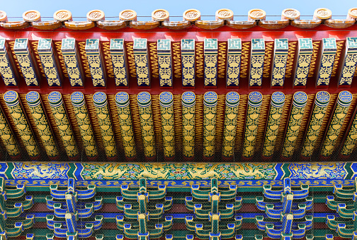 Chinese decoration of ceiling at Forbidden City, Beijing, China.