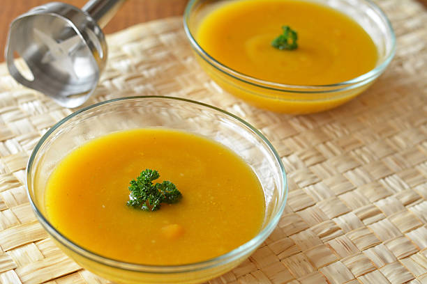 istock Pumpkin Creme Soup In The  Glass Bowl 535806129
