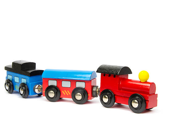 istock Wooden toy train with colorful blocs isolated 535806317