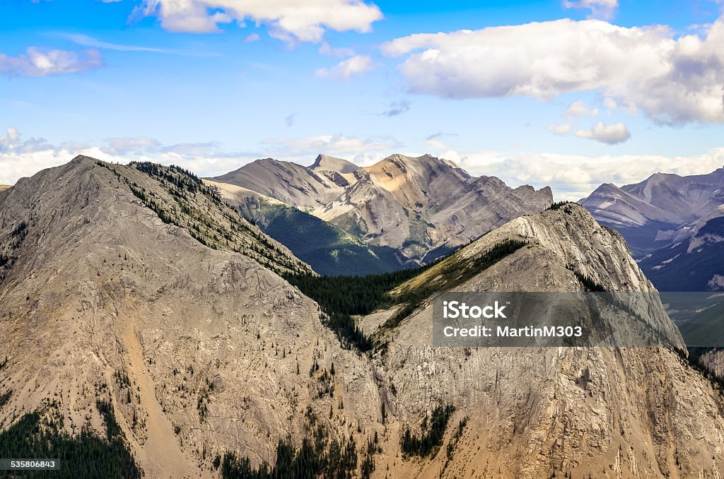 Scenic view of Rocky mountains range in Alberta, Canada Scenic view of Rocky mountains range in Jasper NP, Alberta, Canada 2015 Stock Photo