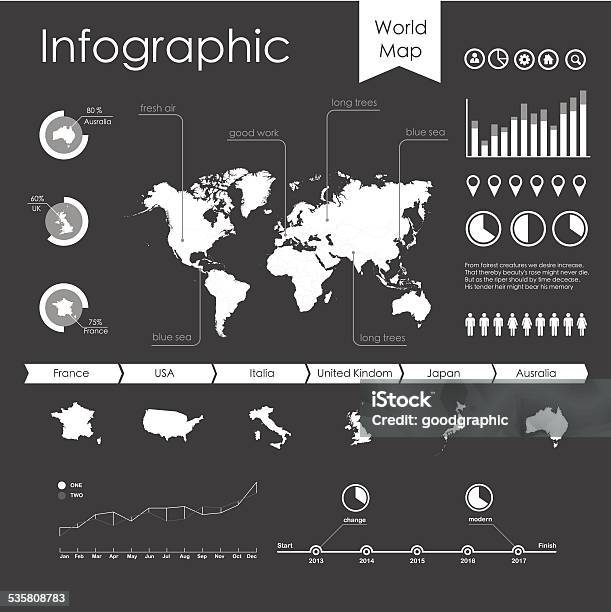 Vector Set Elements Of Infographics World Map And Information Graphics Stock Illustration - Download Image Now