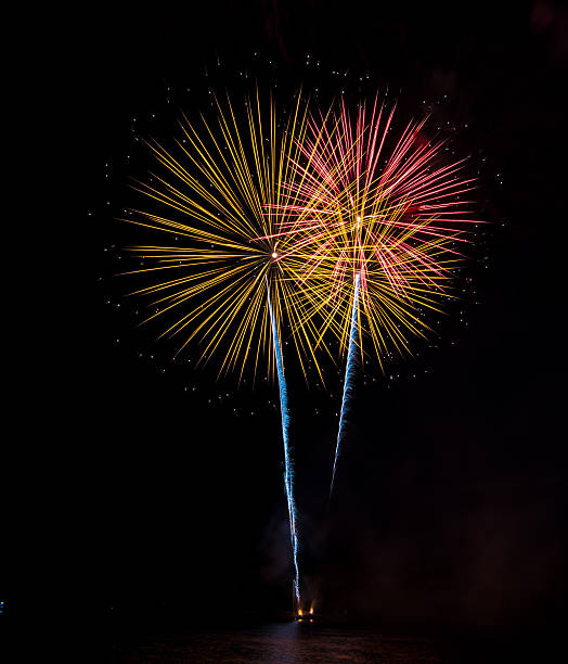 colorful fireworks in the sky colorful fireworks in the sky victoria day canada photos stock pictures, royalty-free photos & images