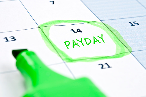 Calendar mark  with Payday