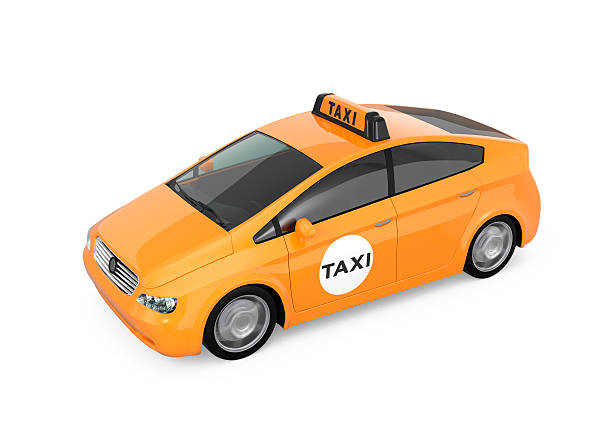 istock Yellow taxi isolated on white background 535814813