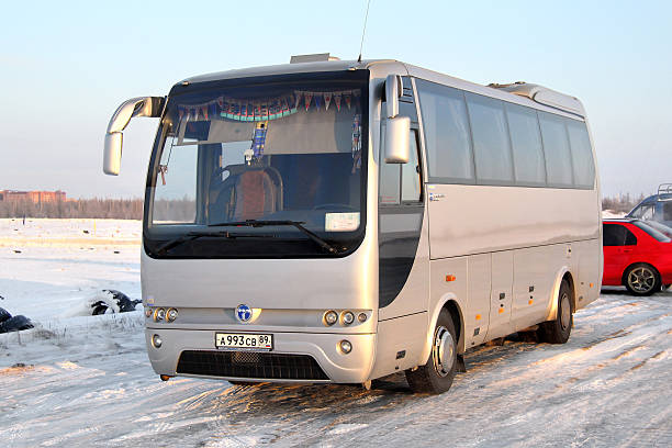 temsa opalin - snow car winter road photos et images de collection