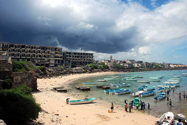 Mogadishu Port in Somalia. stock photo
