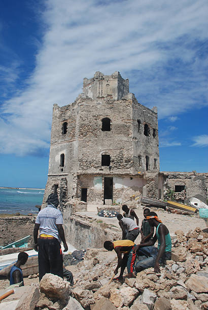 Mogadishu Port in Somalia. stock photo