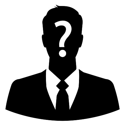 Businessman icon with question mark on his head