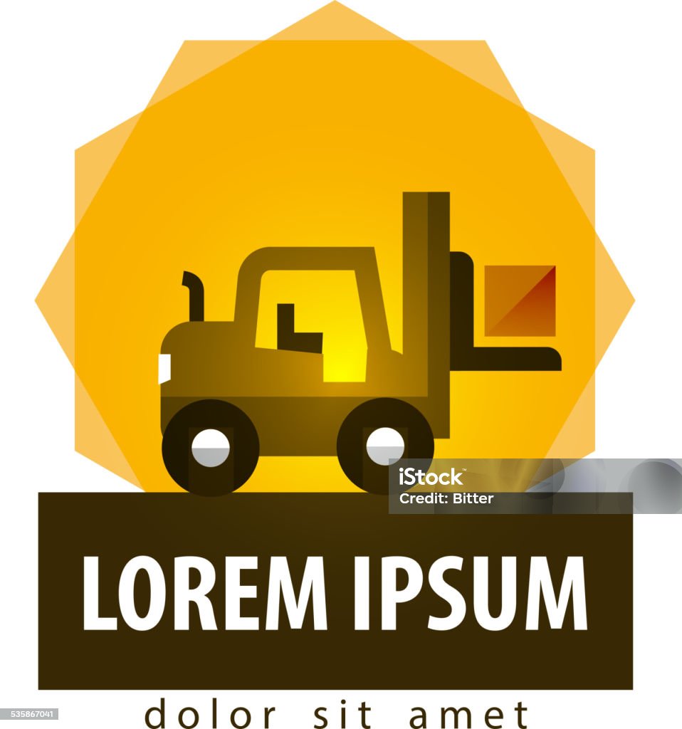 forklift truck vector logo design template. car or warehouse icon logistics. fork lift truck and box on a white background. vector illustration 2015 stock vector