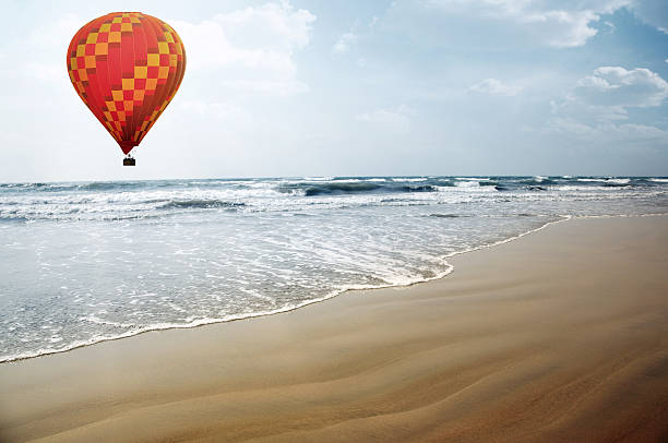 istock Air balloon over the sea 535868531