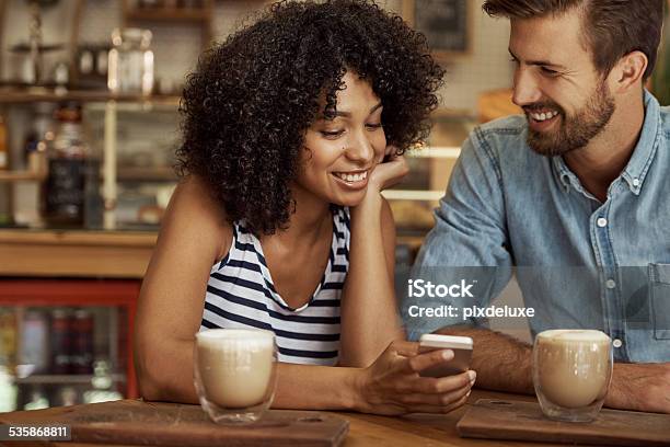 You Cant Be Texting Me Im Right Here Stock Photo - Download Image Now - Cafe, Couple - Relationship, African Ethnicity