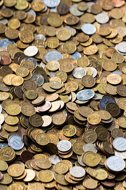 Russian Kopeck Coins stock photo