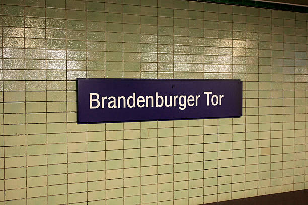 Berlin, Germany, January 04, 2024, Bundestag Underground Station sign with a Palestine Sticker on it.
