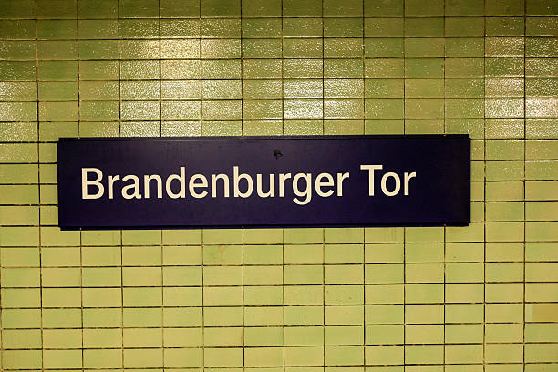 Berlin, Germany - July 18, 2012: Berlin Underground station sign for Brandenburger Tor