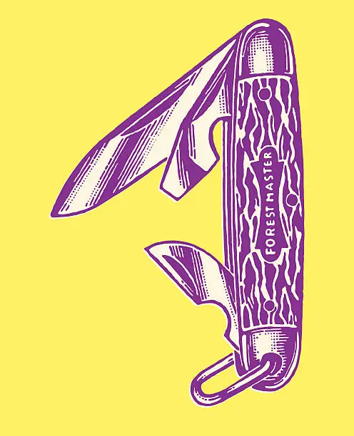 Vector illustration of Multi-Purpose Pocket Knife