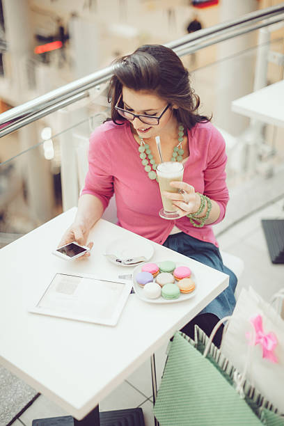 Young woman after shopping