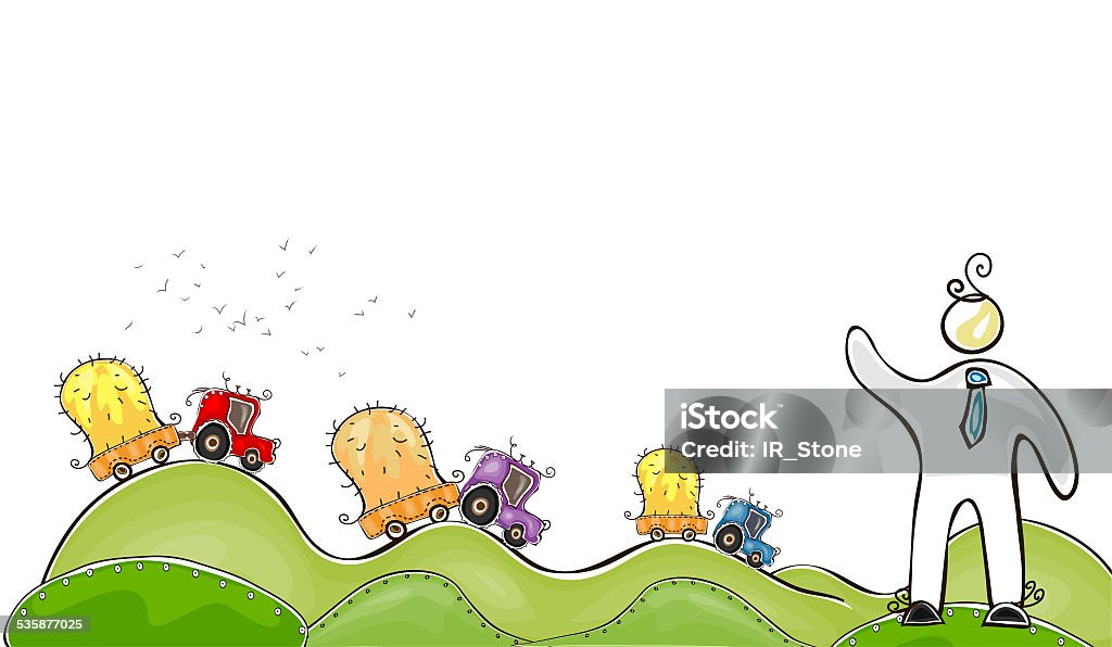 Organic farm background "Happy world" collection 2015 stock illustration