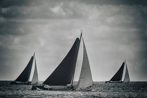 istock Vintage Skutsje sailboats racing 535888843