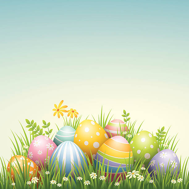 stockillustraties, clipart, cartoons en iconen met easter egg - pile - hoop samenstelling