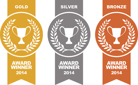 Vector of Gold, silver and bronze winner award medals. EPS ai 10 file format.