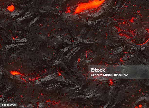 Solidified Hot Lava Texture Of Eruption Volcano Stock Photo - Download Image Now - Lava, Textured, Black Color