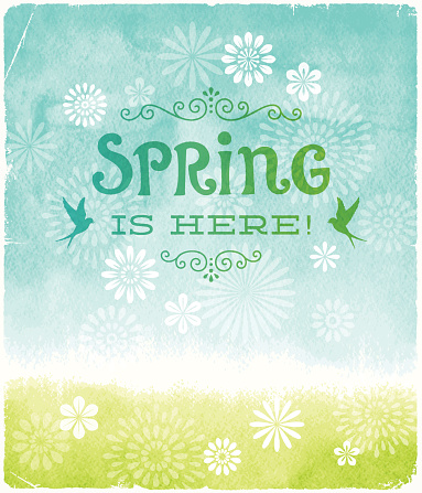 Holiday Watermark Spring Spring Watercolor Stock Illustration - Download Image Now - Flower ...
