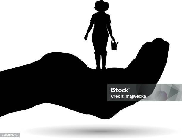 Vector Silhouette Of A Woman Stock Illustration - Download Image Now - 2015, Adult, Altruism