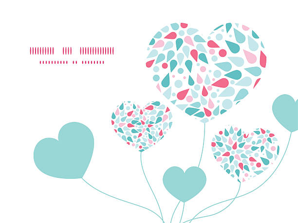 illustrazioni stock, clip art, cartoni animati e icone di tendenza di vettore colorato astratto gocce cuore simbolo telaio modello messaggio di invito - heart shape exploding pink love