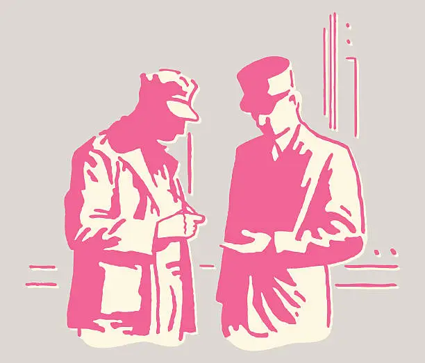 Vector illustration of Meeting Between Two Mysterious Men