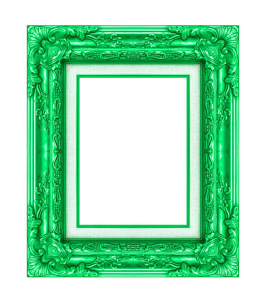 Vintage Green Frame With Blank Space Clipping Path Stock Photo