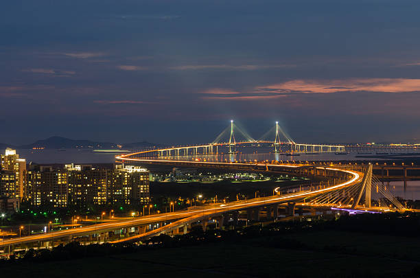 istock Sunset of Incheon Bridge at Night 535897741