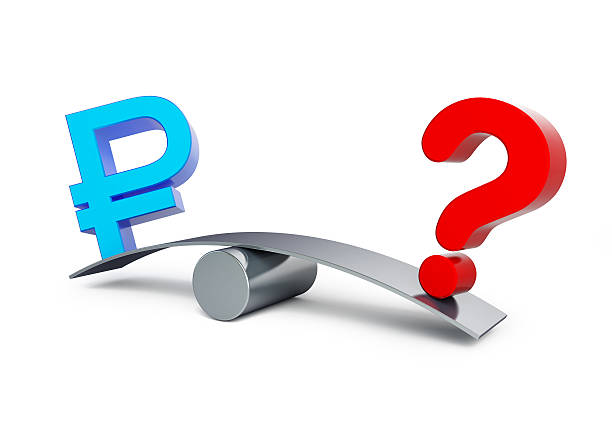 Sign Of The Russian Ruble On The Scales Question Mark Stock Photo - Download Image Now - iStock Sign Of The Russian Ruble On The Scales Question Mark Stock Photo - Download Image Now - iStock
