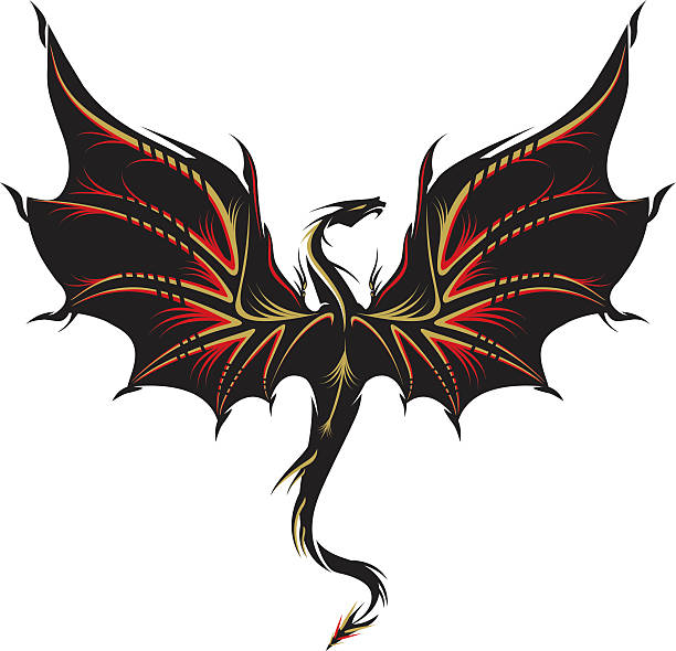 Dragon tattoo vector art illustration