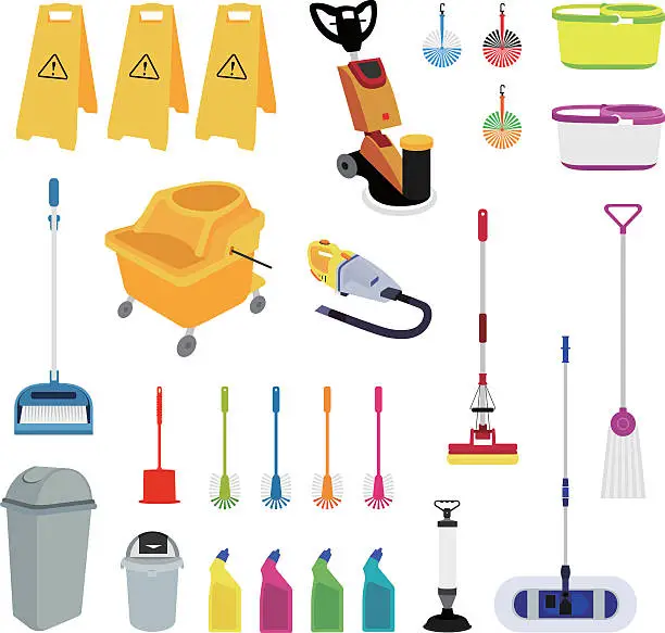 Vector illustration of Clean tools