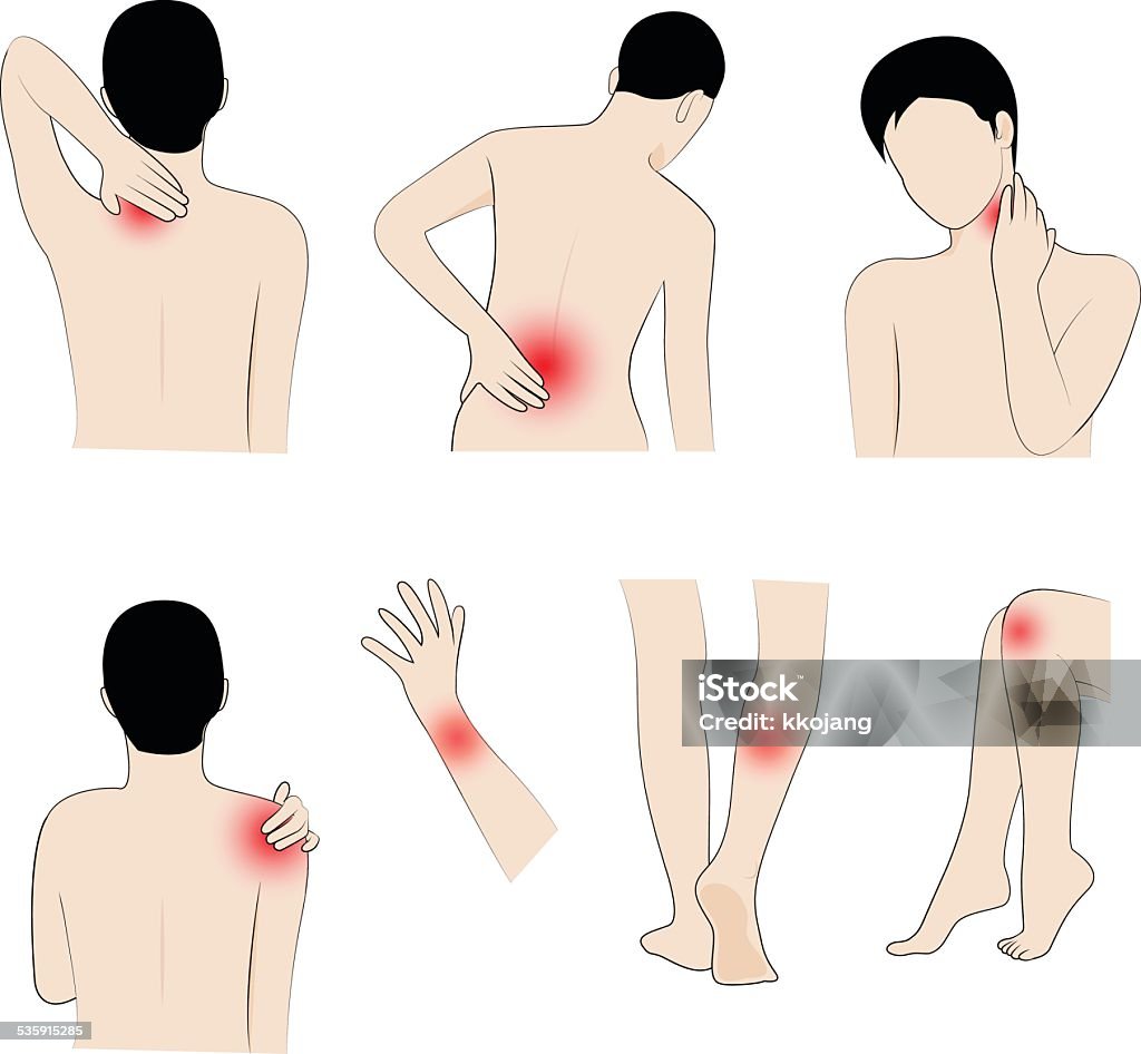 have pains and aches human have pains and aches on white background Men stock vector