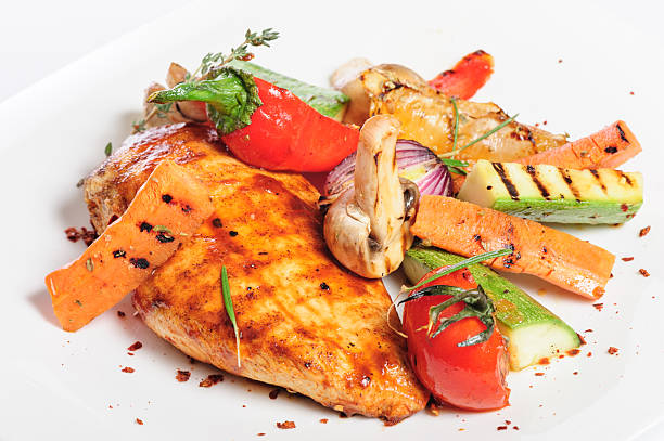 istock grilled chicken fillet and vegetables 535915467