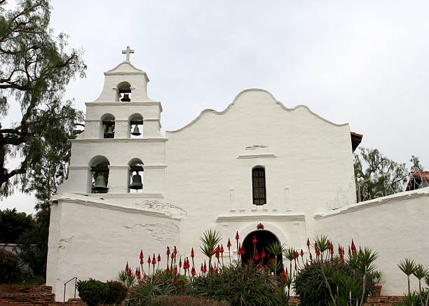 San Diego Mission Outside shot of the San Diego Mission Basilica. basilica stock pictures, royalty-free photos & images