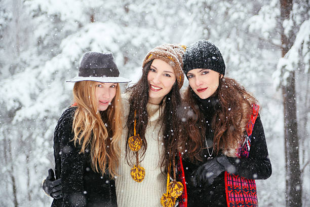 Beautiful girl in a beautiful day winter snow park