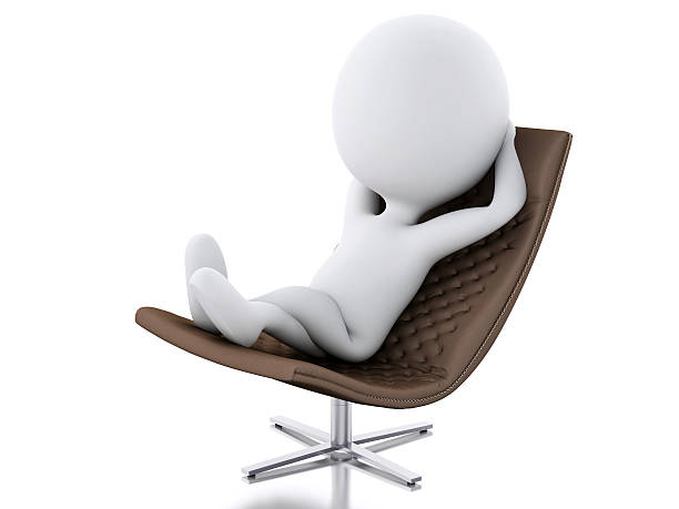 istock 3d white people relax. Isolated white background 535917531