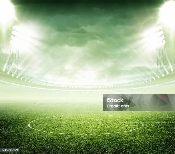 Light Of Stadium Stock Photo - Download Image Now - No People, Stadium, Soccer Ball