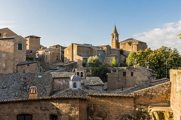 street in ancient town Orvieto, Umbria, Italy stock photo