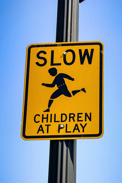 istock Driver warning sign - Children at play 535918469
